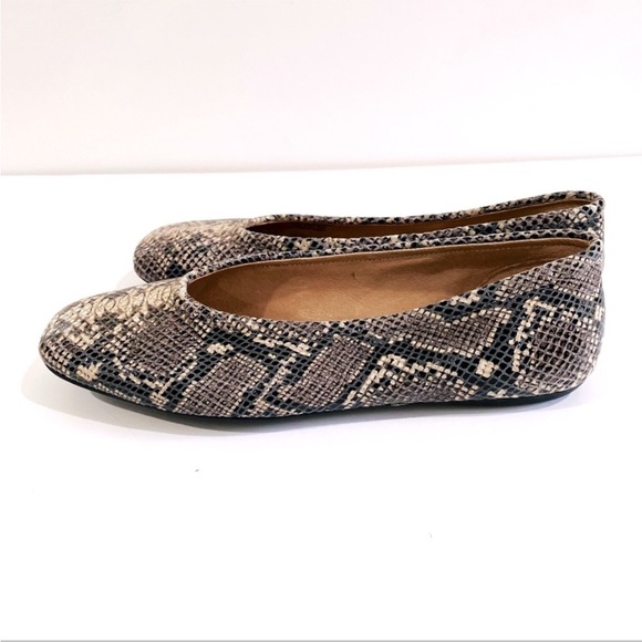 CORSO COMO TRISHINA SNAKESKIN SQUARE TOE SOFT LEATHER BALLET FLATS SIZE 8 - Picture 2 of 13